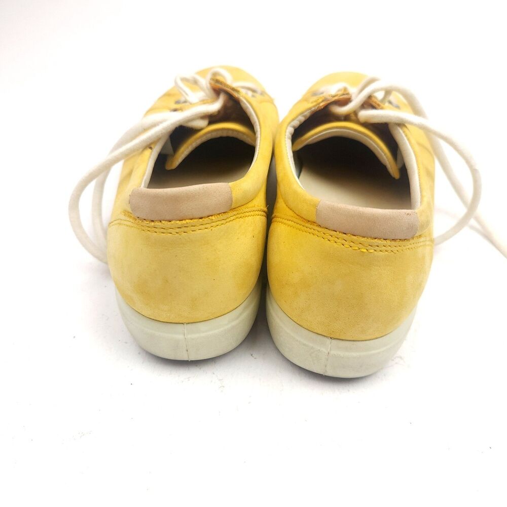 Women's ECCO Soft 7 Leather Sneaker Size 39 US 8-8.5 Marygold Yellow Nubuck - Picture 8 of 9